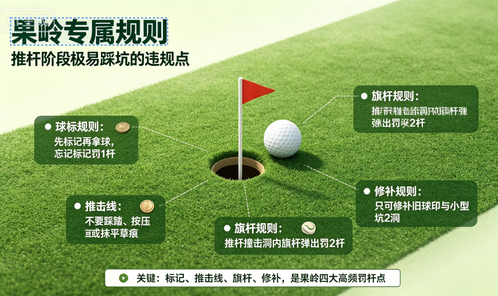 果岭专属规则！推杆阶段极易踩坑的违规点